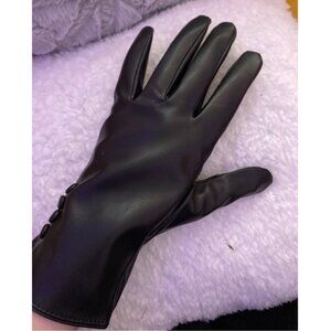 Winter PU Leather Gloves For Women Warm Thermal Driving  Motorcycle Gloves